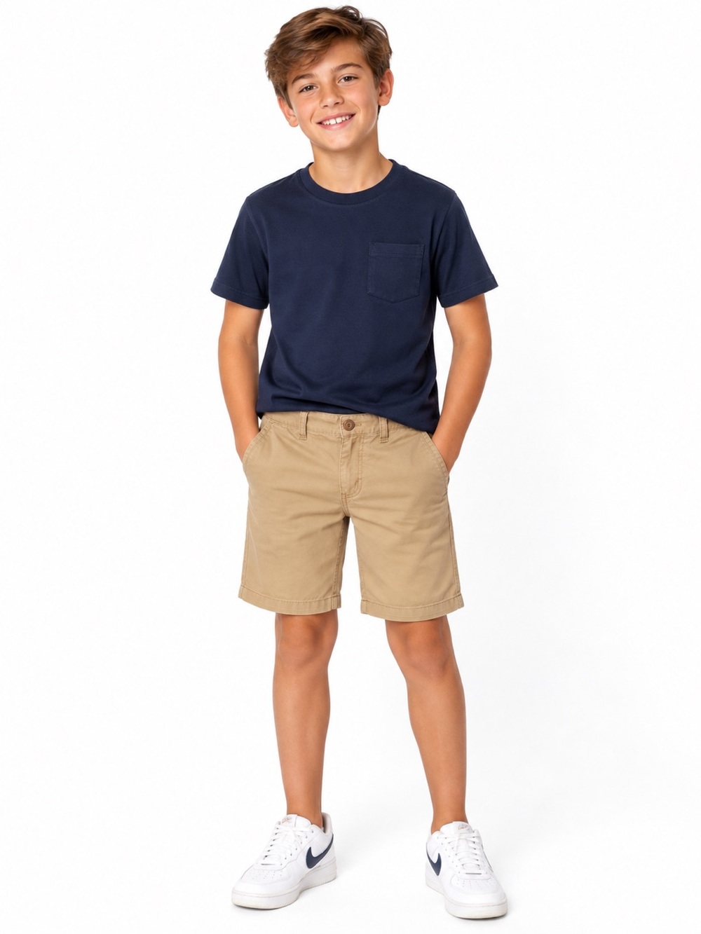 CAT & JACK Men's Khaki Flat-Front Shorts